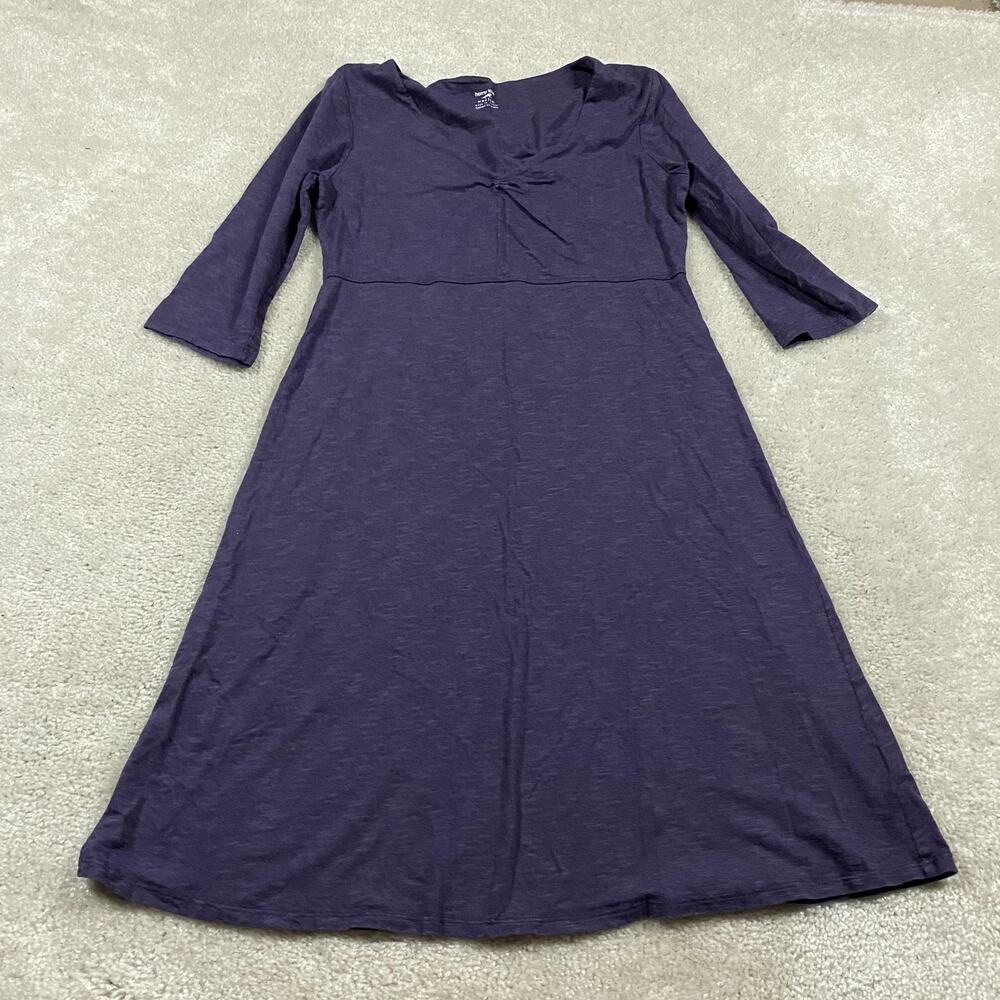 Horny Toad Dress Womens M Purple Jersey 3/4 Sleeve Scoop Neck A-Line Casual